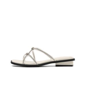 Резиновые износостойкие тапочки-слайды женские цвета экрю JOSINY, Ecru