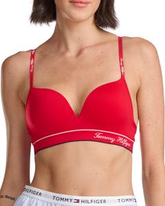 Женский бесшовный бюстгальтер-бралетт Tommy Hilfiger со слегка подкладкой и без косточек, Apple Red