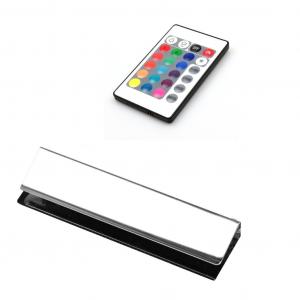 Теленок | Светодиодная RGB подсветка кромки стекла, подсветка витрин, зажимы для освещения стеклянных полок КОМПЛЕКТ, на выбор: НАБОР из 5 шт. kalb  Material für Möbel, черный