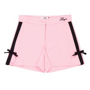 Шорты Msgm для девочек с полосками из хлопкового микса, розовый