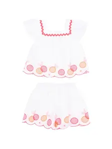 Комплект шорт с вышивкой Mayoral, белый