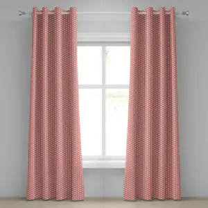 Штора на люверсах ABAKUHAUS Coral, простой, простой, линейный, связанный крючком мотив дамасского кружева с цветочным мотивом, декоративная, двухпанельная, 280 см x 245 см, цвет кораллово-белый Abakuhaus