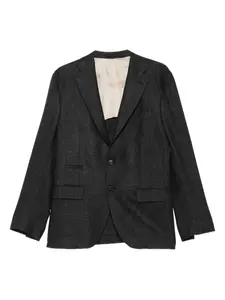 Клетчатый костюм с однобортным пиджаком Eleventy, черный