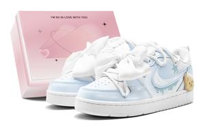 Кроссовки Nike Court Borough Skateboarding Shoes Women's Low-top Green, голубой