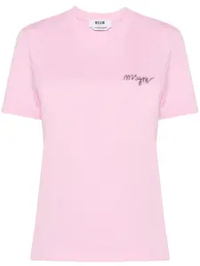 Футболка с вышитым логотипом MSGM, розовый