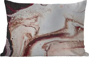 Подушка для улицы - камень - мрамор - драгоценный камень - абстрактный - природа - розовый - 60 x 40 см - водонепроницаемая - подушка для отдыха - декоративная подушка - подушка для дома MuchoWow