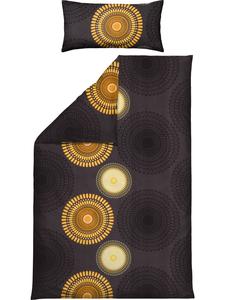 Фланелевое постельное белье антрацитово-желтого цвета REDBEST, 155x220 см (40x80 см)