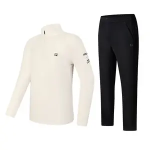 FILA Спортивный повседневный комплект одежды для мужчин серая футболка+pitch black брюки