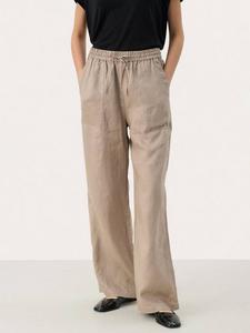 Брюки из чистого льна с завязками eniola Part Two, цвет Desert Taupe