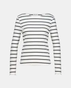 Женская футболка с круглым вырезом и отделкой по низу Easy Wear, белый