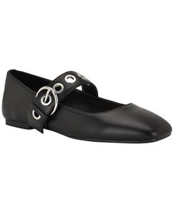 Женские туфли на плоской подошве с квадратным носком Kebba Mary Jane Nine West, Black