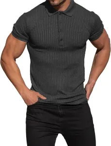 Мужская короткая рубашка-поло летняя casual QOAAIE