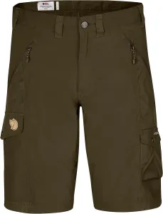 Мужские шорты Fjällräven Abisko - эластичные вставки, усиленные вставки, прочная ткань - походы, треккинг, темно-оливковый