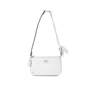 COACH Нолитская искусственная кожаная сумка через плечо малая женская белая, Pure Snow Cloud Shadow