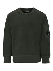 Толстовка с круглым вырезом и линзами C.P. Company Kids, зеленый