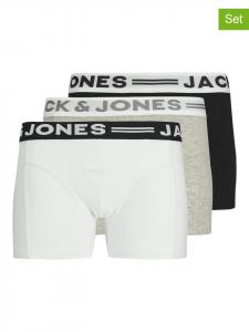 JACK & JONES Junior Комплект из 3 штук: боксерские трусы "Sense Trunks" серого, черного и белого цвета