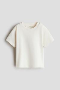 Футболка свободного кроя из хлопка пима H&M, белый