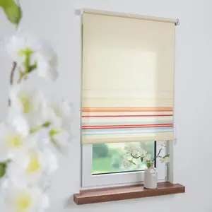 Рулонная штора с боковым управлением Dekor Bordüre, защита от света, свободновисящая, рулонная штора с боковым управлением Dekor Bordüre Liedeco, бежевый