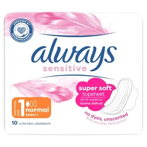 Прокладки гигиенические с крылышками, размер 1, 10 шт./1 уп. Always Sensitive