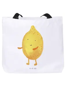 Сумка-шоппер Mr & Mrs Panda Beste Freunde Zitrone ohne Spruch, белый