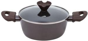 Кастрюля RESTO со стеклянной крышкой из кованого алюминия с четырехслойным мраморным антипригарным покрытием в подарочной упаковке | 93018 / (⌀20см, высота=8,5см) Sonstige