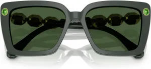 Женские солнцезащитные очки Swarovski SK6032F с низкой переносицей и квадратной формой, Green/Dark Green