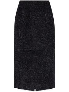 Balenciaga твидовая юбка миди, черный