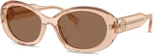 Женские круглые солнцезащитные очки Tory Burch, Transparent Light Brown / Dark Brown Polyamide Sta