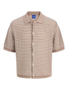 Jack & Jones Вязаная рубашка-поло цвета мокко с меренгой