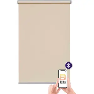 Электрические рулонные шторы Sunlines «Las Vegas», затемняющие, затемняющие, с отверстием, свободно висящие, с управлением через приложение через Bluetooth, с мотором и аккумулятором, серебристый откидной стержень, цвет creme + silberfarben