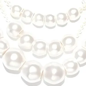 CHANEL 25C Metal, Resin, Artificial Pearls Колье Women's White