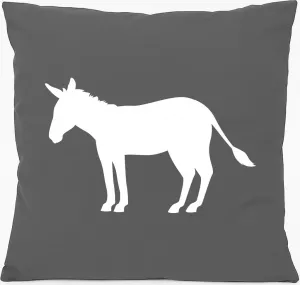 Подушка для дивана Huuraa, подарочная, силуэт ослика, 40x40 см, с наполнителем из хлопка стального серого цвета, сувенир в виде ослика Hellweg Druckerei