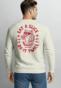 Толстовка Neverless MIT BACKPRINT PIZZA CAT MOTIV FUN, Urban Grey/Light Grey