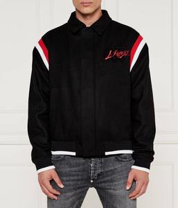 Куртка мужская Hugo Беннет шерстяная с принтом на спине, черный