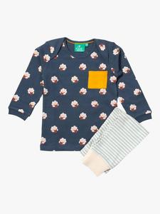 Детский комплект из топа с принтом овечки и полосатых джоггеров из органического хлопка Little Green Radicals