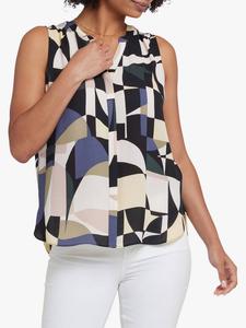 Блузка в тонкую полоску без рукавов NYDJ, разноцветный