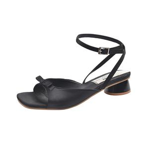 Сандалии с одним ремешком 4 см женские CZRSK, Black