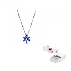 Pandora Серебряное ожерелье 925 пробы со стеклянным синтетическим фианитом для женщин Silver