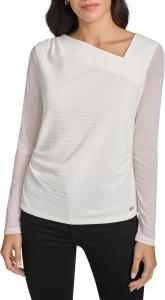 Женский топ Calvin Klein с длинными рукавами и асимметричным вырезом, Cream