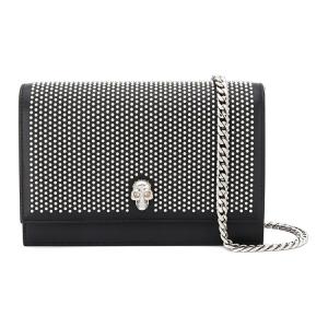 Alexander McQueen Кожаная сумка через плечо для женщин черная