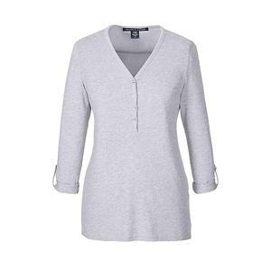 Женский трикотажный топ с Y-образной планкой и съемными рукавами Devon & Jones, Grey Heather