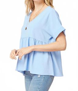 Текстурированный топ Babydoll синего цвета Entro