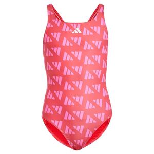 Спортивный купальник ADIDAS PERFORMANCE Logo Graphic V-Back Swimsuit, Rose/Raspberry