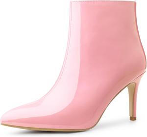Женские ботильоны Allegra K с заостренным носком и каблуком-стилетто, Baby Pink