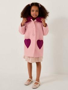 Детское пальто с меховым сердцем Monsoon, Pink