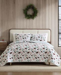 Двустороннее одеяло Mountain Moose из фланелевой хлопковой ткани, размер Twin Eddie Bauer, Gray