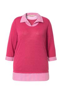 Тонкий вязаный свитер MIAMODA Sweater, цвет raspberry/light pink