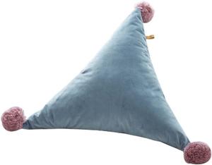 YEKEYI Подушка треугольной формы с помпонами для кровати, дивана и автомобиля Lgreen