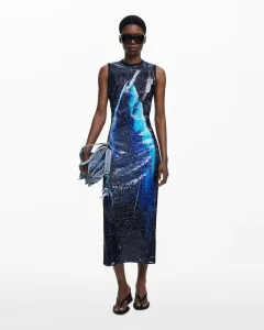 Длинное платье с пайетками Botter Desigual, синий