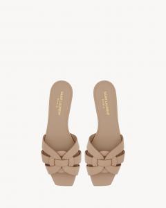 Мюли Tribute из гладкой кожи Saint Laurent, бежевый